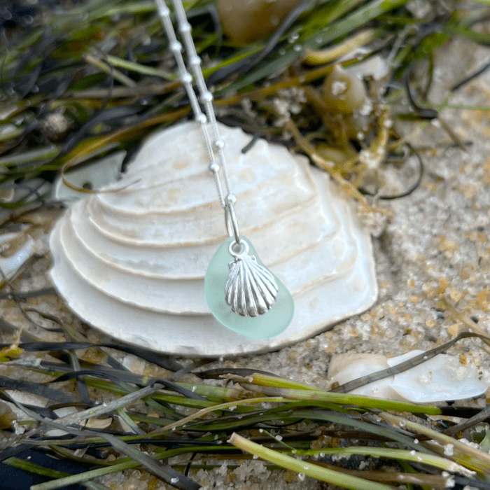 Soft Blue Shell Pendant